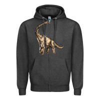Charcoal Heather Brachiosaurus Zipper Hoodie - LillyAllenDesigns
