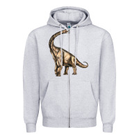 Heather Grey Brachiosaurus Zipper Hoodie - LillyAllenDesigns