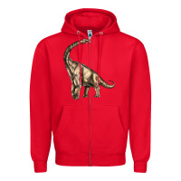 Red Brachiosaurus Zipper Hoodie - LillyAllenDesigns