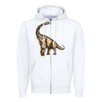 White Brachiosaurus Zipper Hoodie - LillyAllenDesigns