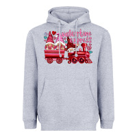 Heather Grey valentines express with gnomies Heavyweight Hoodie - NancyCooperArtShop