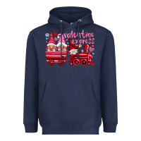 Navy valentines express with gnomies Heavyweight Hoodie - NancyCooperArtShop