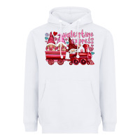 White valentines express with gnomies Heavyweight Hoodie - NancyCooperArtShop