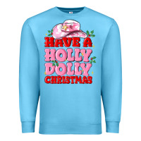 Ocean Blue have a holly dolly christmas Premium Sweatshirt - MaliasSmallBusiness