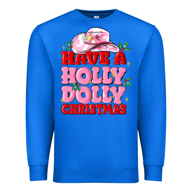 Have A Holly Dolly Christmas Premium Sweatshirt by MaliasSmallBusiness | Teevron