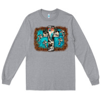 Heather Grey bull skull cross backgraund Long Sleeve Tee - JahusDesignShop