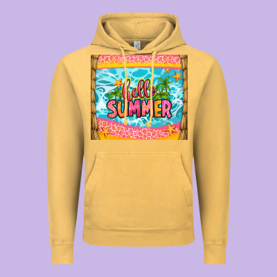 Hello Summer Vintage Hoodie Designed By Zillion Design Studio