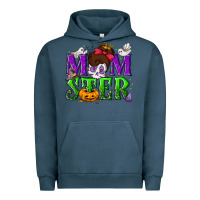 Pigment Midnight Navy Momster Halloween Urban Hoodie - NancyCooperArtShop