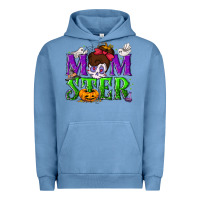 Pigment Pebble Blue Momster Halloween Urban Hoodie - NancyCooperArtShop