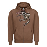 Chestnut Spinosaurus Face Zipper Hoodie - LillyAllenDesigns