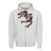 Dove Grey Spinosaurus Face Zipper Hoodie - LillyAllenDesigns