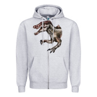 Heather Grey Spinosaurus Face Zipper Hoodie - LillyAllenDesigns