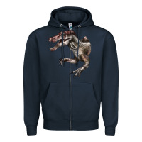 Navy Spinosaurus Face Zipper Hoodie - LillyAllenDesigns