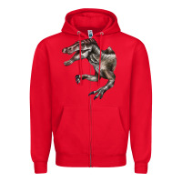 Red Spinosaurus Face Zipper Hoodie - LillyAllenDesigns
