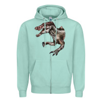 Seafoam Spinosaurus Face Zipper Hoodie - LillyAllenDesigns