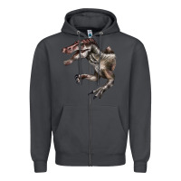 Smoke Spinosaurus Face Zipper Hoodie - LillyAllenDesigns