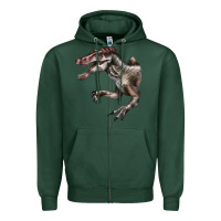 Sports Green Spinosaurus Face Zipper Hoodie - LillyAllenDesigns