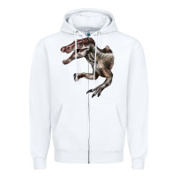 White Spinosaurus Face Zipper Hoodie - LillyAllenDesigns