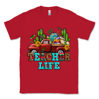 Red teacher life western truck and books Classic Tee - AdoDesignShop