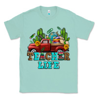 Seafoam teacher life western truck and books Classic Tee - AdoDesignShop