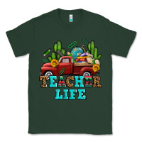 Sports Green teacher life western truck and books Classic Tee - AdoDesignShop