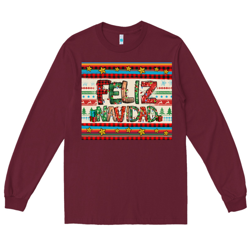 Feliz Navidad Spanish Christmas Long Sleeve Tee by Jasminsmagicworld | Teevron