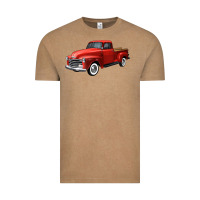 Vintage Coffee western red truck right 34 view Vintage Tee - FaDigitalArtStudio