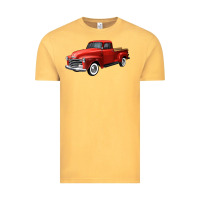 Vintage Mustard western red truck right 34 view Vintage Tee - FaDigitalArtStudio
