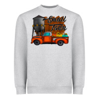 Heather Grey small town fall Heavyweight Sweatshirt - CowhideDigitalArt