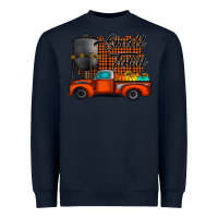 Navy small town fall Heavyweight Sweatshirt - CowhideDigitalArt