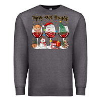 Charcoal Heather tipsy and bright christmas Premium Sweatshirt - MaliasSmallBusiness
