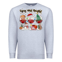 Heather Grey tipsy and bright christmas Premium Sweatshirt - MaliasSmallBusiness