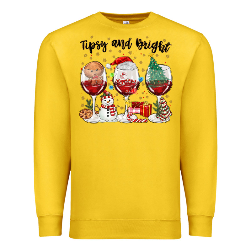 Tipsy And Bright Christmas Premium Sweatshirt by MaliasSmallBusiness | Teevron