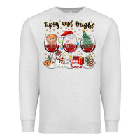 Oatmeal Heather tipsy and bright christmas Premium Sweatshirt - MaliasSmallBusiness