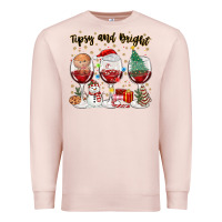 Pale Pink tipsy and bright christmas Premium Sweatshirt - MaliasSmallBusiness