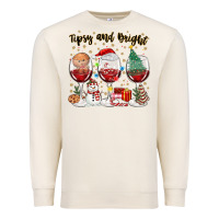 Sandshell tipsy and bright christmas Premium Sweatshirt - MaliasSmallBusiness