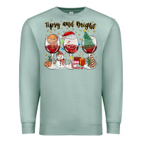 Seafoam tipsy and bright christmas Premium Sweatshirt - MaliasSmallBusiness