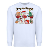 White tipsy and bright christmas Premium Sweatshirt - MaliasSmallBusiness