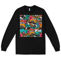 Black western school bus seamless pattern Long Sleeve Tee - BundleAndBundleShop