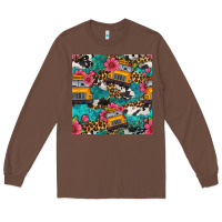 Chestnut western school bus seamless pattern Long Sleeve Tee - BundleAndBundleShop