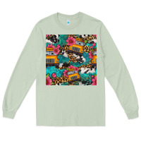 Matcha western school bus seamless pattern Long Sleeve Tee - BundleAndBundleShop