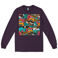 Plum western school bus seamless pattern Long Sleeve Tee - BundleAndBundleShop