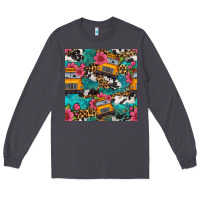 Smoke western school bus seamless pattern Long Sleeve Tee - BundleAndBundleShop