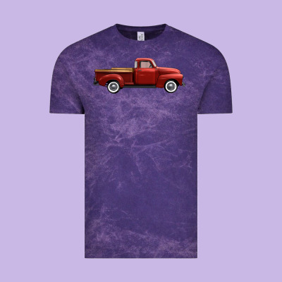 Western Red Truck Right Side View Vintage Tee Designed By Fadigitalartstudio