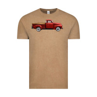 Vintage Coffee western red truck right side view Vintage Tee - FaDigitalArtStudio