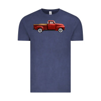 Vintage Denim western red truck right side view Vintage Tee - FaDigitalArtStudio