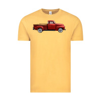 Vintage Mustard western red truck right side view Vintage Tee - FaDigitalArtStudio
