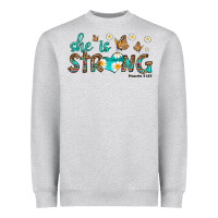 Heather Grey she is strong Heavyweight Sweatshirt - HRA Design Shop