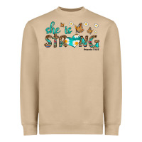 She Is Strong Heavyweight Sweatshirt | Teevron