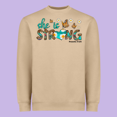 She Is Strong Heavyweight Sweatshirt Designed By Hra Design Shop